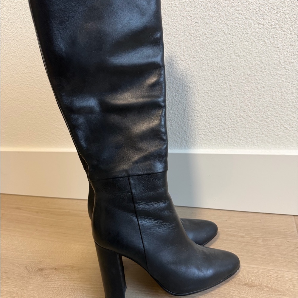 Tony Bianco Bellez Black Venice Calf Black Leather Knee-High Boots